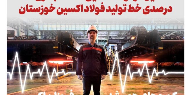 نورد موفقیت آمیز اسلبهای استنلس استیل در فولاد اکسین/آماده به کاری ۹۴ درصدی خط تولید فولاد اکسین خوزستان