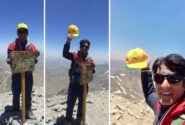 کوهنورد نیشکری بر فراز بلندترین قلّه استان تهران ایستاد